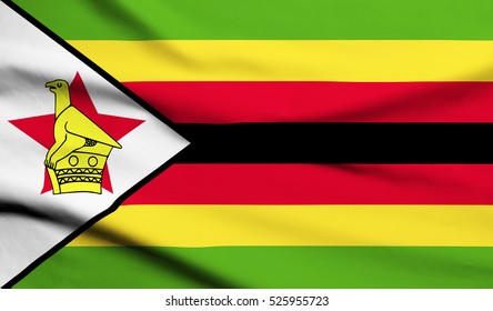 Zimbabwe Waving Flag Stock Illustration 574651465