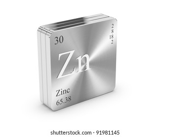 Zinc - Element Of The Periodic Table On Metal Steel Block