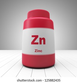 Zinc Supplements Red Bottle