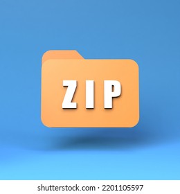 Zip archive icon. 3d render illustration.