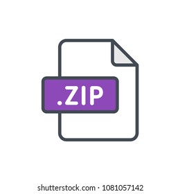 zip file format document type colored icon illustration raster