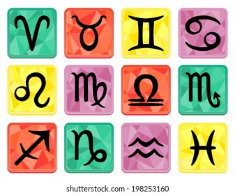 Zodiac Horoscope Symbols Set Stock Illustration 198253160 | Shutterstock