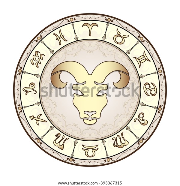 Zodiac Sign Aries Stock Illustration 393067315