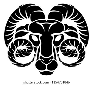 Horoscope Zodiac Signs Circular Aries Ram Stock Vector (Royalty Free ...