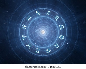 Zodiac Signs - New Age Horoscope With Universe Space And Stars