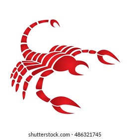 Zodiacs Red Scorpio Isolated On White Stock Illustration 486321745 ...