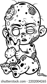 Zombie Baby Outline Coloring Pages For  Kids