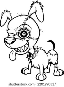 Zombie Dog Angry-faced Coloring For Kids