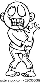 Zombie eating their own hands coloring page
