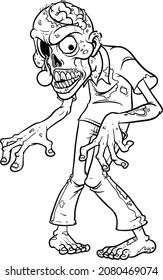 Zombie Ghostly Look Coloring Page Stock Illustration 2080469074