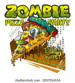 Zombie Halloween Pizza Party With Big Buffet And Special Menu