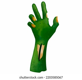 Zombie Hand Watercolor Hand Drawing Illustration 