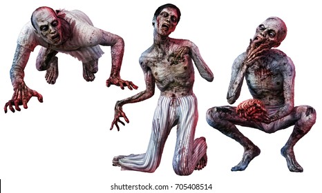 Zombie loonies 3D illustration