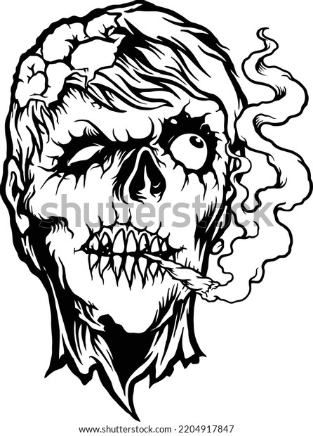 Zombie Smocking Coloring Pages Kid Stock Illustration 2204917847 ...