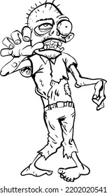 Zombie Younger boy coloring page