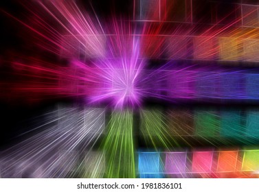 zoom effect over the colored lights square, glowing effect - Shutterstock ID 1981836101