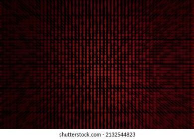 Zoom In On A Red Binary Code Background.