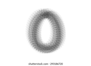 0 Number  with black and white smoke isolated on white background - Powered by Shutterstock