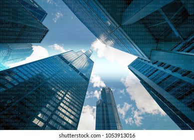 01 or binary data on skyscrapers, computer screen, futuristic city background - Powered by Shutterstock - Get 15% off with code: PIKWIZARD15