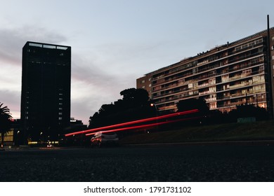 01/10/2019 - Montevideo, Uruguay: Rafael Viñoly Building In The Night