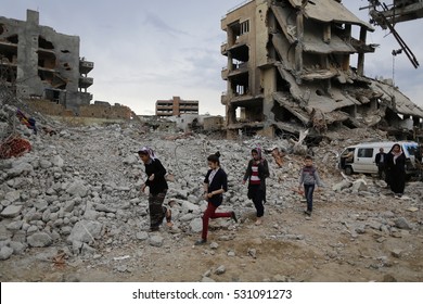 03 March 2016, Sirnak, Turkey. Bombed Buildings Seen After The Curfew. The Armed Conflict Between Turkish Security Forces And PKK (Kurdistan Worker's Party) Members Killed Hundreds Of People