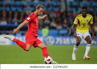 03.07.2018. MOSCOW, Russia:HARRY KANE  in action during the Round-16 Fifa World Cup Russia 2018 football match between COLOMBIA VS ENGLAND in Spartak Stadium.