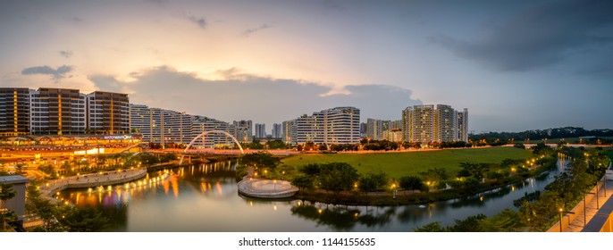 03/19/2017 Punggol Skyline in blue moment, Singapore