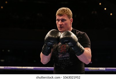 03-28-2018, St Davids Hall, Cardiff. 
 
Alexander Povetkin Preparing For His Fight Against David Price During The Pubic Work Out Ahead Of The Anthony Joshua V Joseph Parker Unified World Title Fight.