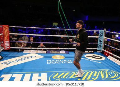 03-28-2018, St Davids Hall, Cardiff. 
 
Joe Cordina During The Pubic Work Out Prior To The Anthony Joshua V Joseph Parker Unified World Title Fight.
