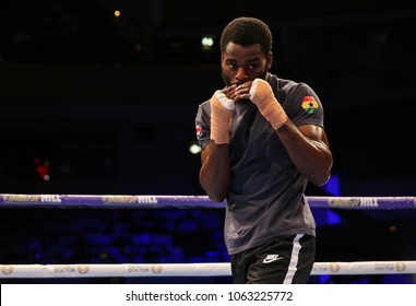 03-28-2018, St Davids Hall, Cardiff. 
 
Joshua Buatsi Training During The Pubic Work Out Prior To  The Anthony Joshua V Joseph Parker Unified World Title Fight.

