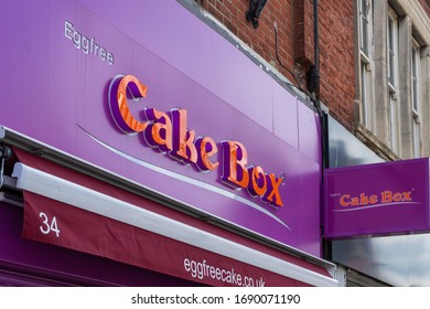 04/01/2020 Portsmouth, Hampshire, UK The exterior or facade of an Egg free cake box shop