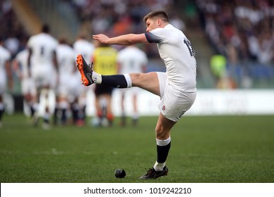 04.02.2018. Stadio Olimpico, Rome, Italy. Rbs Six Nations 2018. Italy Versus England.Owen Farrell In Action During The Match Italy Versus England At Stadio Olimpico In Rome.

