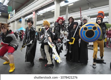 04-18-2015 Lingotto Fiere In Turin, Italy, Torino Comics, Kingdom Hearts Cosplayer