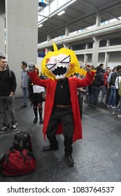 04-18-2015 Lingotto Fiere in Turin, Italy, Torino Comics, Edward Elric from Full Metal Alchemist Cosplayer