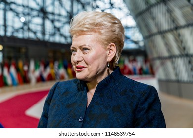 04.29.2017 Brussels, Belgium –Dalia Grybauskaite - President of Lithuania during Special European Council (Art. 50)
