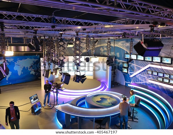 05042015 Moldova Publika Tv News Studio Stock Photo (Edit Now) 405467197