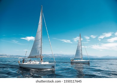 06.06.2016 Croatia. Hvar. regatta sailing yacht in the Adriatic sea