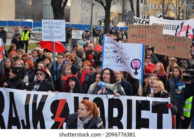 06.08.2017 Wroclaw, Poland, Women's Public Strike Attended By Marta Lempart Wrocław.