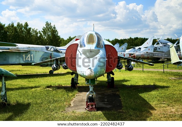 06.16.2022 Central Museum of the Air Force at the Air\
Force Academy, Monino, Moscow region Yak-38 Forger-A Soviet deck\
attack aircraft, the USSR\'s first serial vertical takeoff and\
landing aircraft. 