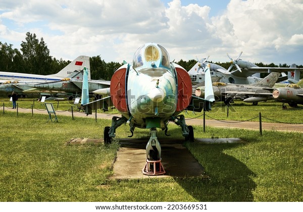 06.16.2022 Central Museum of the Air Force at the Air\
Force Academy, Monino, Moscow region Yak-38 Forger-A Soviet deck\
attack aircraft, the USSR\'s first serial vertical takeoff and\
landing aircraft. 