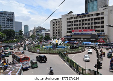 07 July 2020 Motijheel Shapla Square Dhaka Bangladesh,Commercial & Business Area .In Covid19,Corona Pandemic Time.