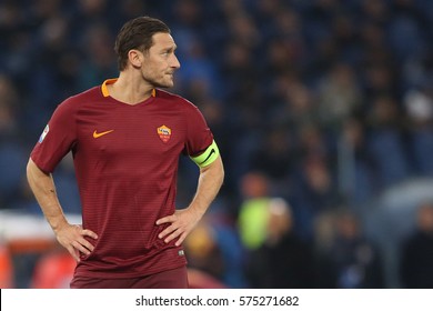 07.02.2017. Stadio Olimpico, Rome, Italy. Serie A Football. As Roma  Vs Fiorentina. Francesco Totti In Action During The Match.