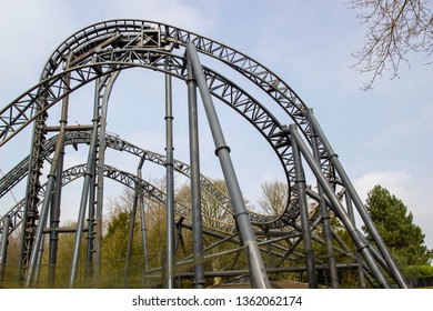 07.04.2019 Alton Towers Resort, UK. The Smiler Rollercoaster At Alton Towers Theme Park In Staffordshire.