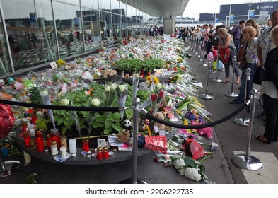 07-24-2014.Schiphol,Amsterdam.
Memorial Flowers For The Victims Of MH17