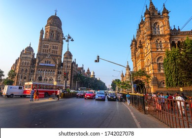 08/01/2020 Mumbai, India Chhatrapati Shivaji Maharaj Terminus (CSTM) also known Victoria Terminus is a UNESCO World Heritage Site is headquarters of the Central Railways of India