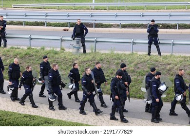 08.06.2022 Wroclaw, Poland, A Policeman Of The Prevention Department On The Security Of A Sports Event.