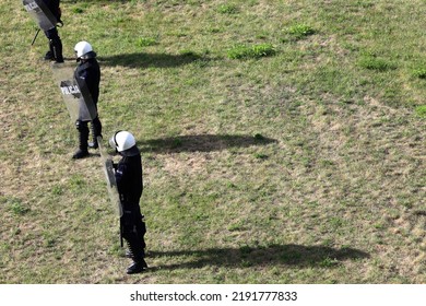 08.06.2022 Wroclaw, Poland, A Policeman Of The Prevention Department On The Security Of A Sports Event.