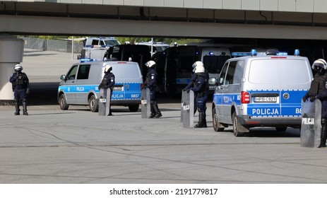 08.06.2022 Wroclaw, Poland, A Policeman Of The Prevention Department On The Security Of A Sports Event.