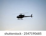 08.20.2024 kolobrzeg, poland, Small helicopter tour evening flight