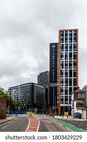 08/24/2020 Portsmouth, Hampshire, UK Catherine House Student Accommodation With Stanhope House Next To It In Portsmouth City Centre, Student Housing For The University Of Portsmouth